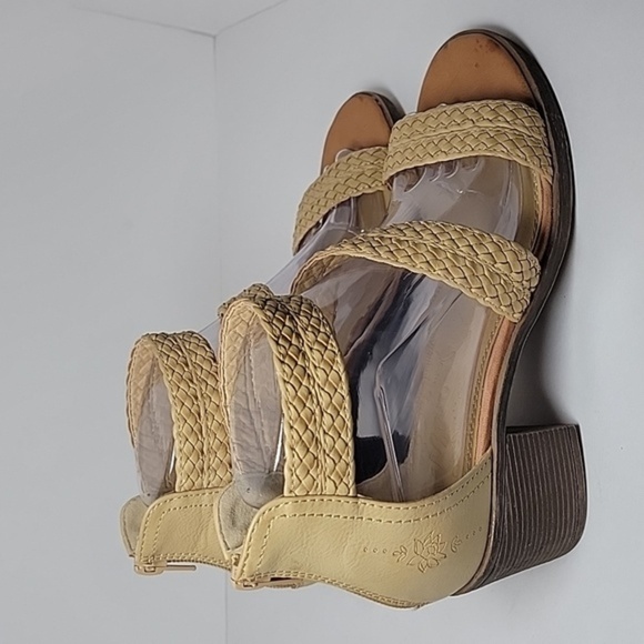 Sugar Haidee Sandal Braided Strappy Back Zip Faux Leather Stacked Block Heel 7.5 - Picture 4 of 16